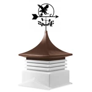 22 in. x 22 in. White Base and Brown Top Poly Cupola with Eagle Weathervane