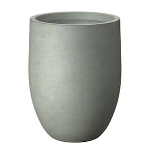 17 in. Large Sage Gray Concrete Round Planter/Pot with Drainage Holes