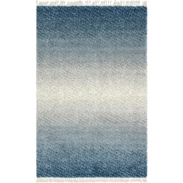 Hygge Shag Gradient Blue 4 ft. x 6 ft. Area Rug