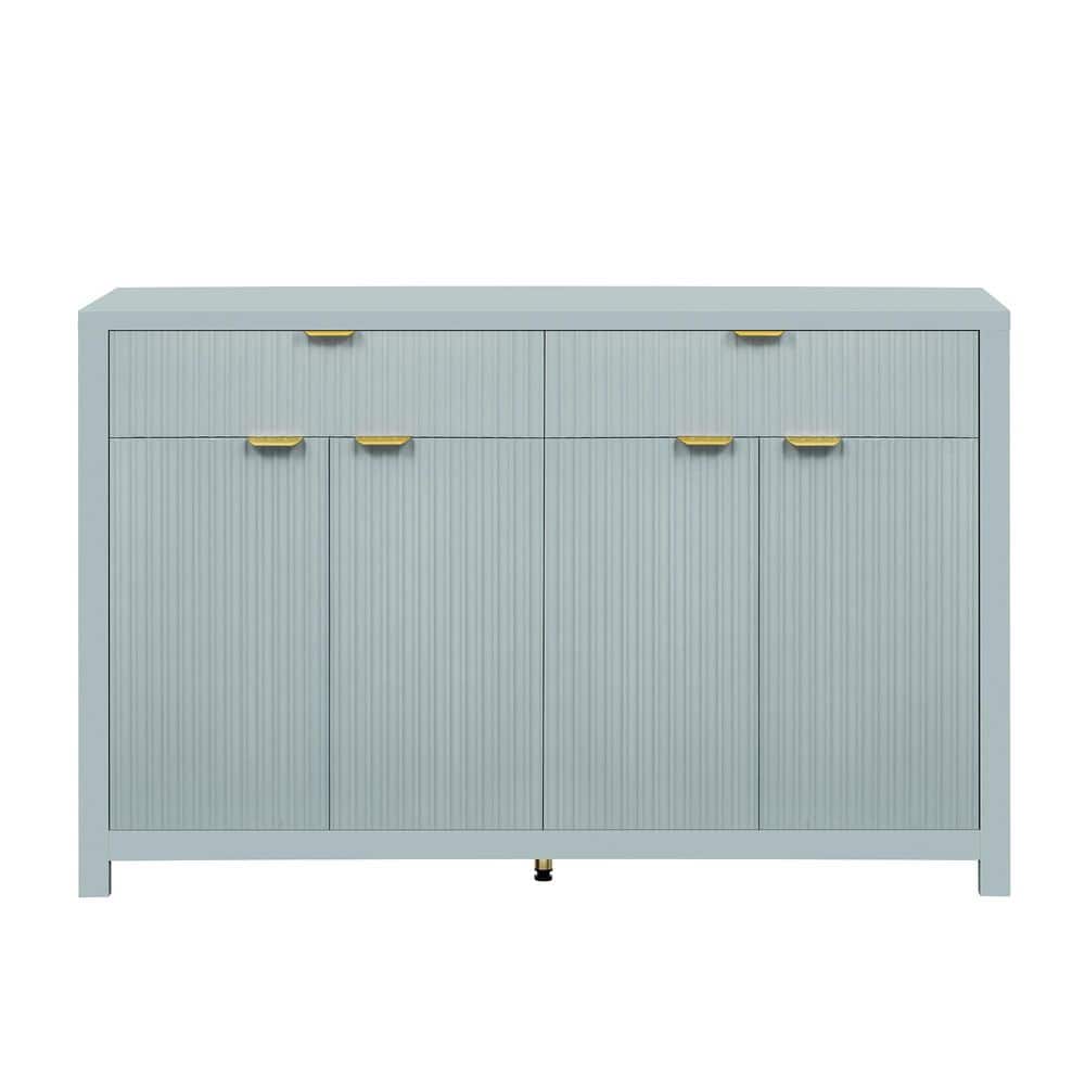 55.1 in. Cyan Kitchen Pantry Cabinet with 2 Drawers and 4 Doors, 3-Level Adjustable Shelves price history on PriceWatchPro
