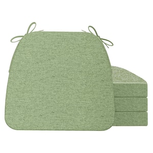 16 in. x 17 in. Trapezoid Indoor Seat Cushion Dining Chair Cushion in Light Green(4-Pack)