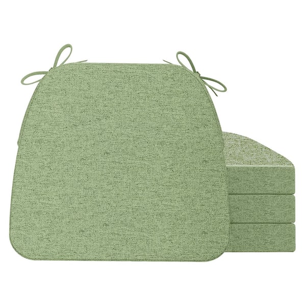 AAAAAcessories 16 in. x 17 in. Trapezoid Indoor Seat Cushion Dining Chair Cushion in Light Green(4-Pack)