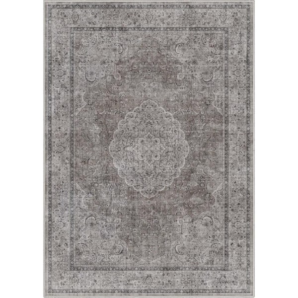 Well Woven Gray 5 ft. 3 in. x 7 ft. 3 in. Asha Odette Vintage Persian Oriental Area Rug
