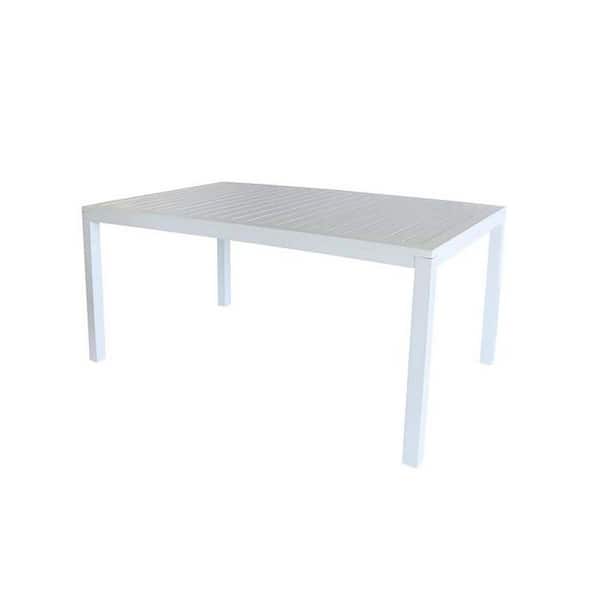 Unbranded Metal Outdoor Dining Table with  E-Coating for 4-6 Person Garden, Aluminum Patio Extendable Dining Table 35 in. - 71 in.