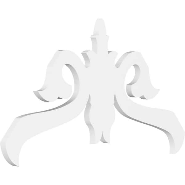 Ekena Millwork 1 in. x 36 in. x 21 in. (14/12) Pitch Florence Gable Pediment Architectural Grade PVC Moulding