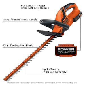 20V MAX Cordless Battery Powered Hedge Trimmer Kit with (1) 1.5Ah Battery & Charger