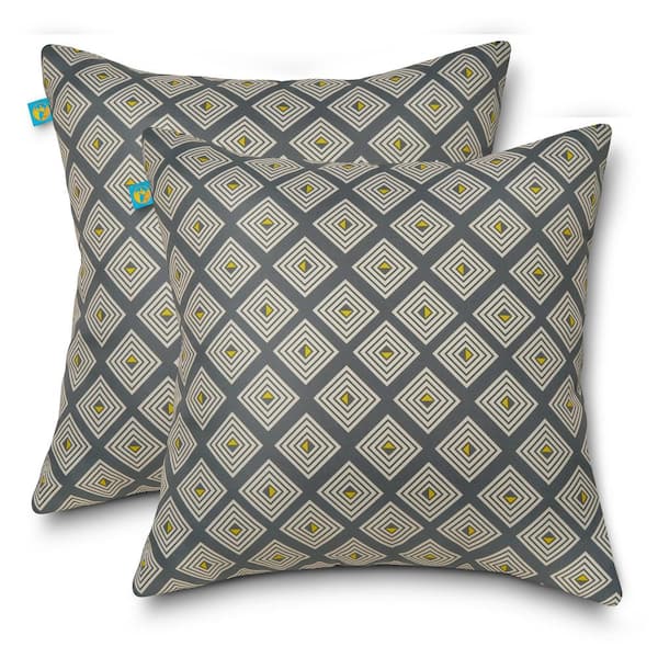 Classic Accessories Duck Covers 18 in. L x 18 in. W Outdoor Accent Throw Pillows in Moonstone Mosaic (2-Pack)