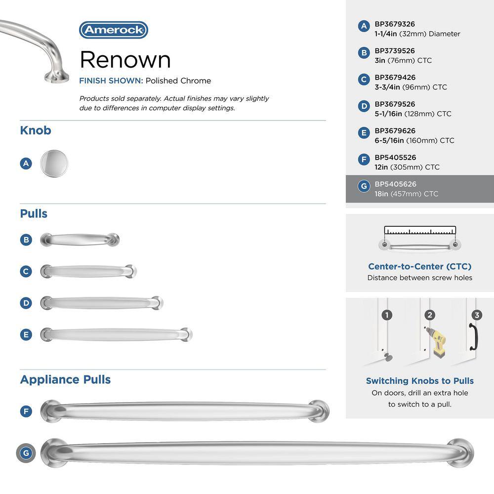 Polished Chrome 19'' Appliance Pull with Mounting Hardware