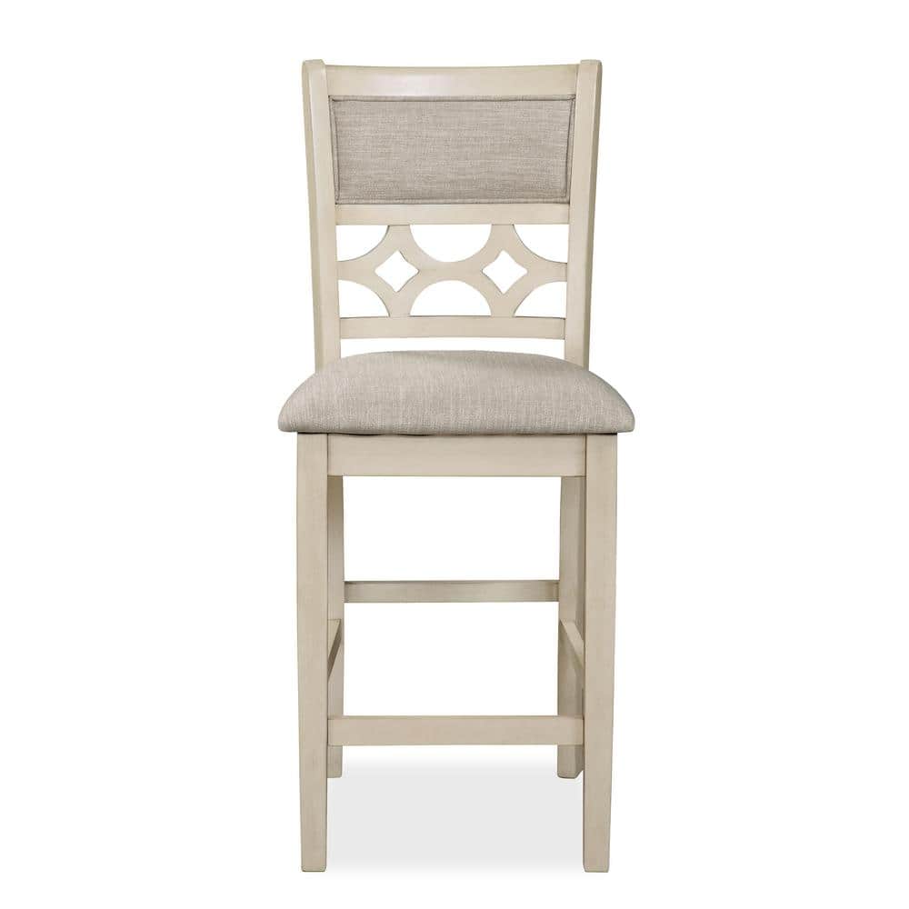 Mitchell Beige and Brown Solid Wood Round Counter Dining Set
