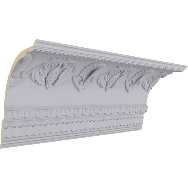 Ekena Millwork 14-1/8 in. x 16-3/8 in. x 94-1/2 in. Polyurethane Cove Harvest Crown Moulding