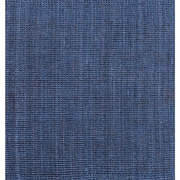 Navy 8 ft. Square Pata Hand Woven Chunky Jute Area Rug