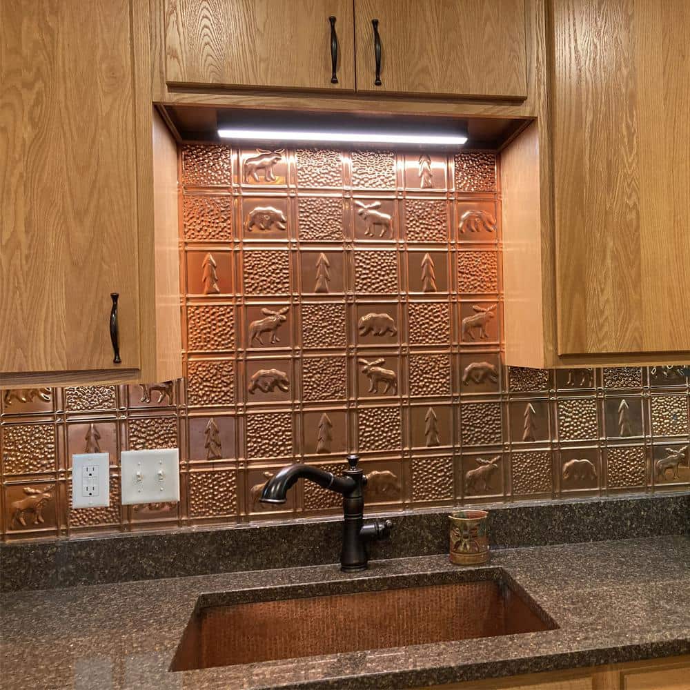 Lincoln Copper Rectangular Tin Wall and Backsplash Tile Pack