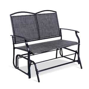 42 in. 2 Person Metal Outdoor Patio Glider in Heathered Grey