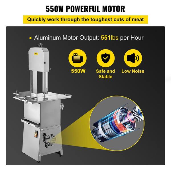CGOLDENWALL 650W Electric Bone Sawing Machine Commercial Tabletop Bone  Cutting Machine Stainless Steel Meat Chopping Machine for Cutting Fish  Pig's