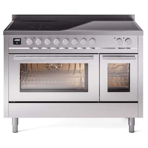 Professional Plus II 48 in. 6 Zone Freestanding Double Oven Induction Range in Stainless Steel