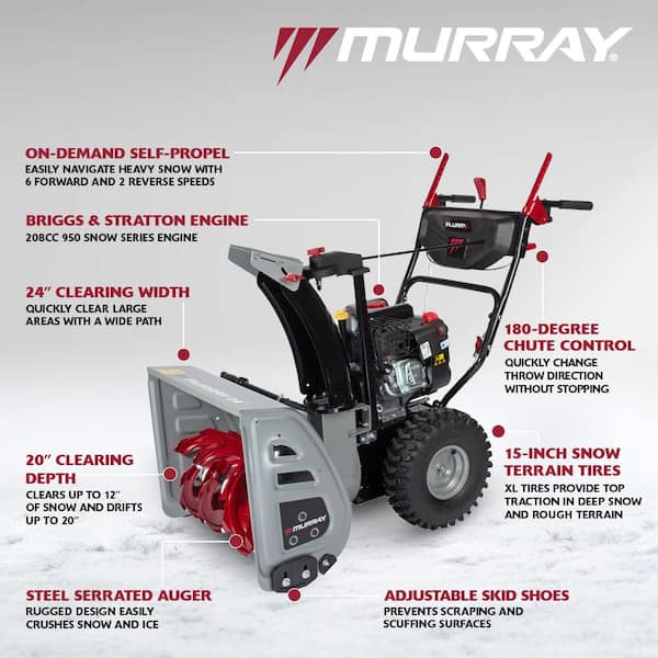 24 in. 208cc Self-Propelled 2-Stage Gas Snow Blower with Electric Start