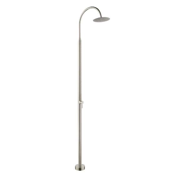 Single Handle 1-Spray Freestanding Outdoor Shower Faucet 1.8 GPM with Creamic Disc Valves Shower System Brushed Nickel