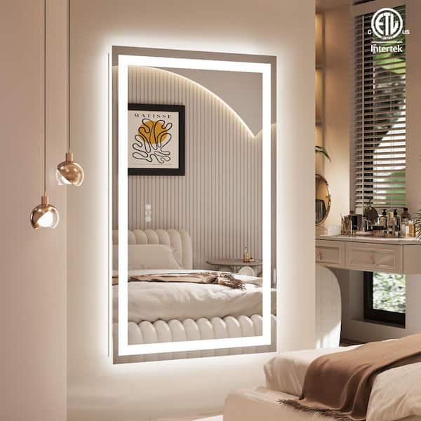 60 in. W x 36 in. H Rectangular Frameless LED Anti-Fog Wall Bathroom Vanity Mirror in Tempered Glass, ETL