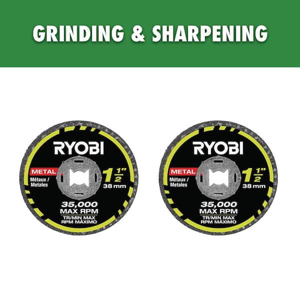 RYOBI Rotary Tool 2-Piece 1-1/2 in. Metal Grinding Wheel