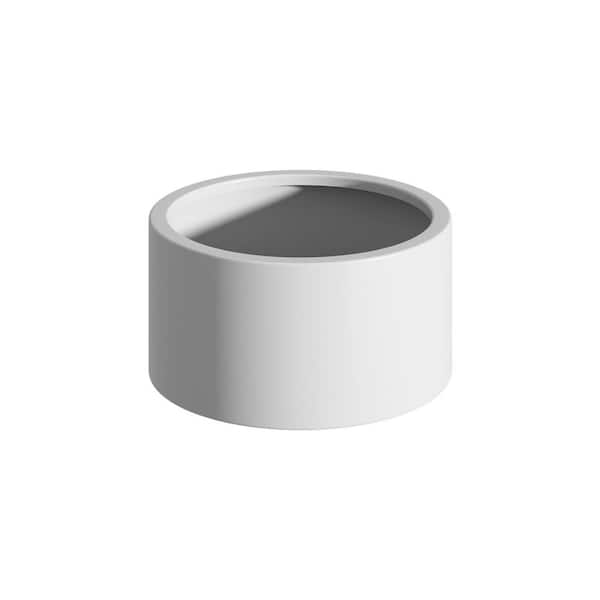 Noble House Kyle 15.5 in. Dia. x 12 in. H Outdoor Patio Round Steel Planter Pot, Pre-Rusted, White