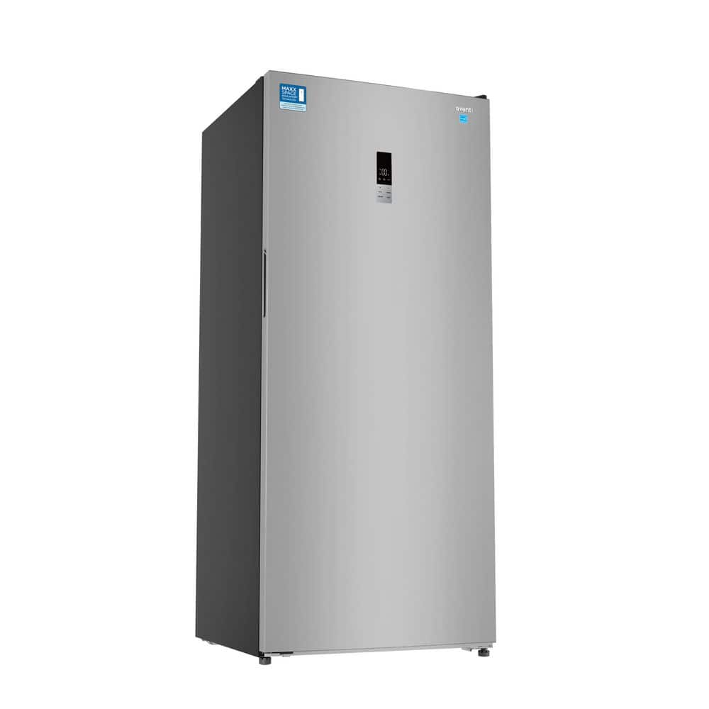 MaxxSpace 29.5 in. W. 21 cu. ft. Frost Free Defrost Convertible Upright Freezer, in Stainless Steel Garage Ready
