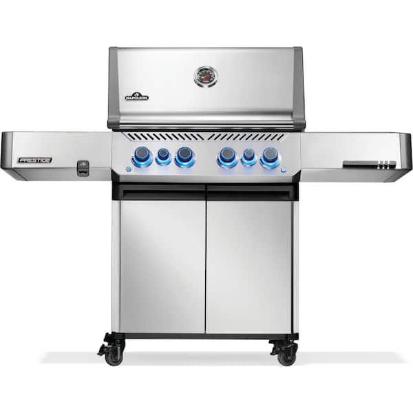 Prestige 500 4-Burner Natural Gas Grill with Infrared Side and Rear Burner in Stainless Steel