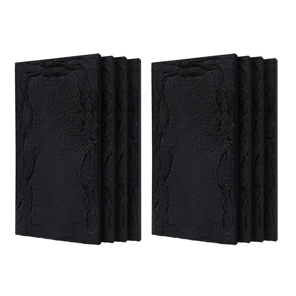 8-Pieces 48 in. W x 24 in. L Black 3D Faux Stone Wall Siding Panels, PU Wainscoting Panel for Wall Decor price history on PriceWatchPro