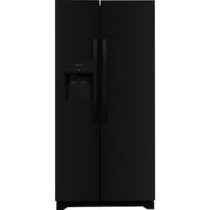 22.3 cu. ft. 33 in. Side by Side Refrigerator in Black, Standard Depth