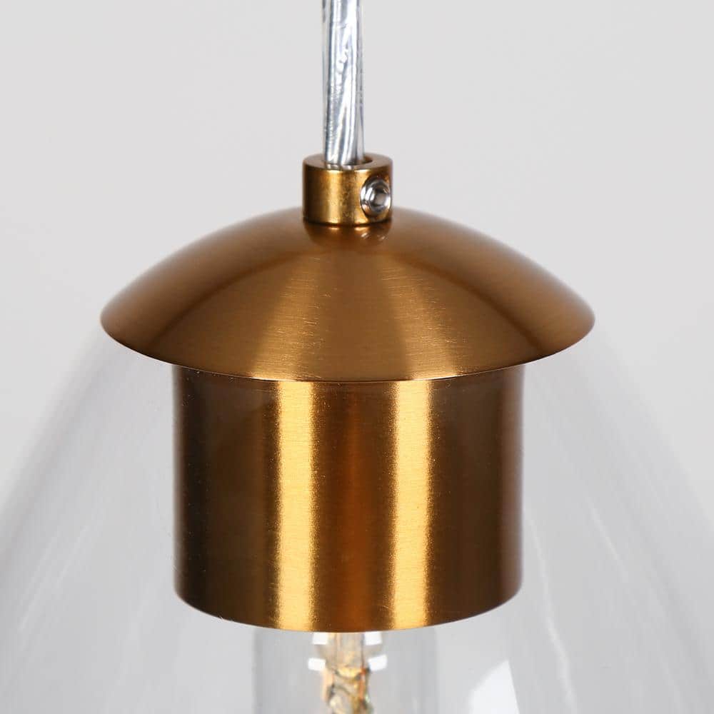 Celery Gold Mini Drum Pendant with Clear Glass Shade
