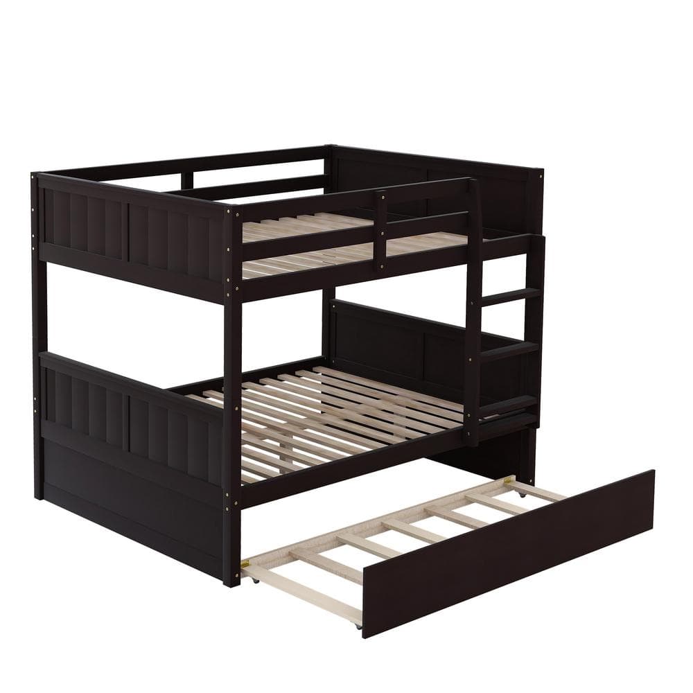 Polibi Espresso Full Over Full Bunk Bed with Twin Size Trundle RS-34234 ...
