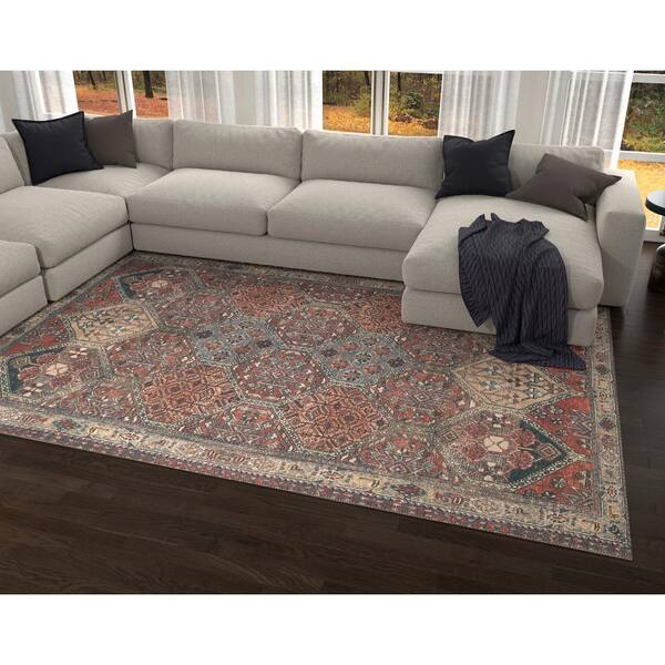 Cayetana Red 2 ft. x 8 ft. Eclectic Moroccan Machine Washable RunnerRug