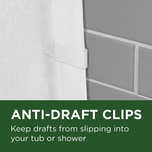 BIANCA Waterproof Shower Curtain With Hooks -1pc Standard size