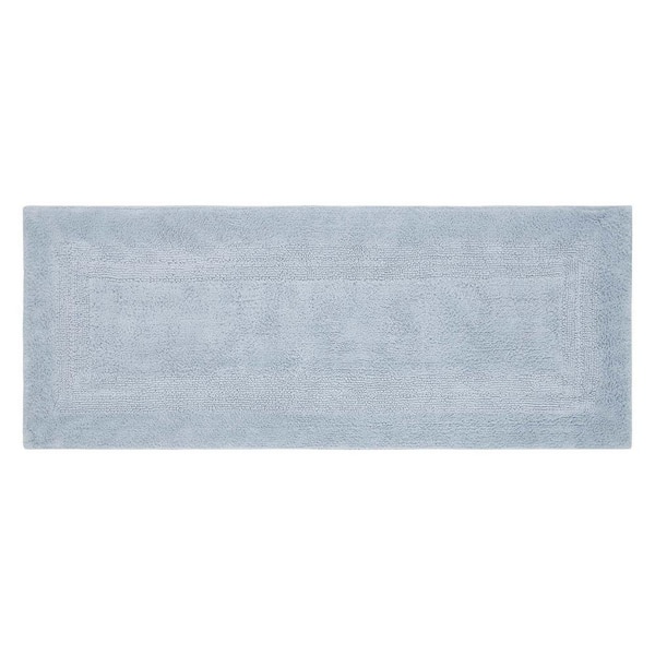 VCNY Home Jessica 24 in. x 60 in. Light Blue Solid Cotton Rectangle Bath Runner