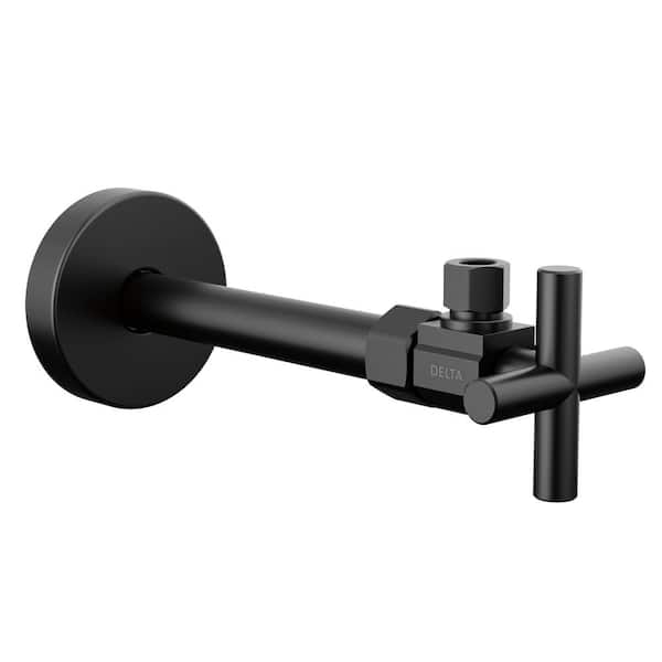 1/2 in. x 7.75 in. L Matte Black Brass Angled Supply Stop Valve