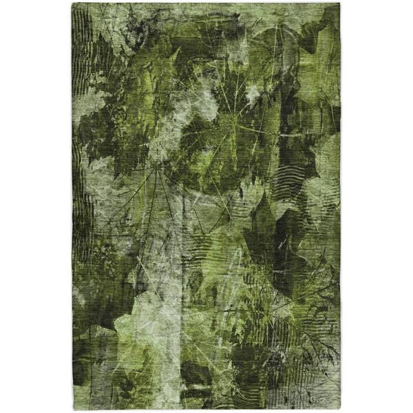 Dream Shag Premium Machine Washable Abstract ADS560 Green 9 ft. x 12 ft. Area Rug