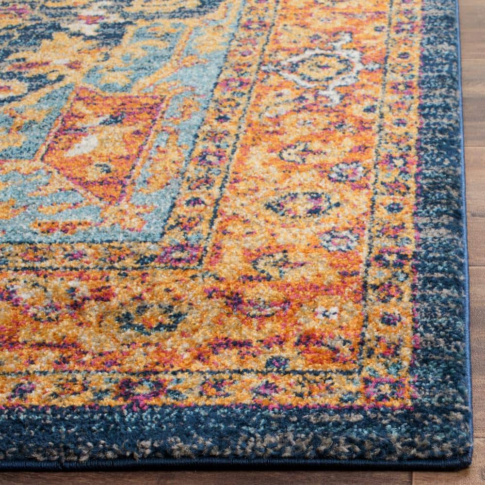 Evoke EVK275 Power Loomed Indoor Area Rug - Blue/Orange - 8'x10' - Safavieh