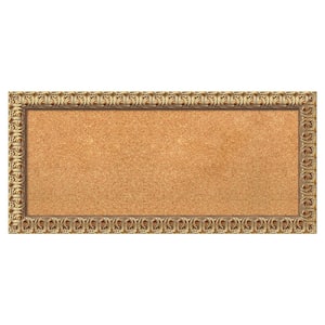 Florentine Gold Wood Framed Natural Corkboard 33 in. x 15 in. Bulletin Board Memo Board