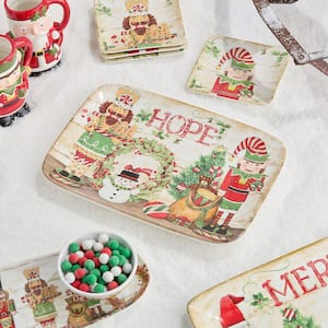 Certified International Santa's Retro Christmas 14 in. Rectangular