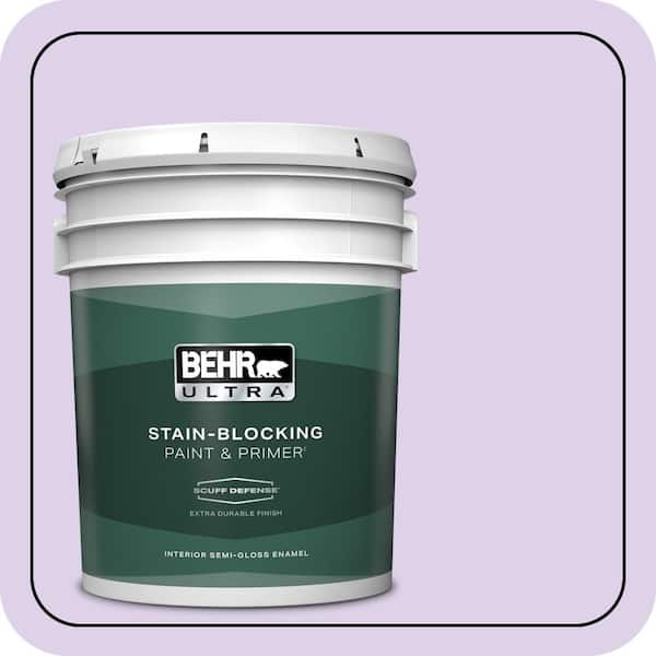 BEHR ULTRA 5 gal. #P570-1 Teary Eyed Extra Durable Semi-Gloss Enamel Interior Paint & Primer