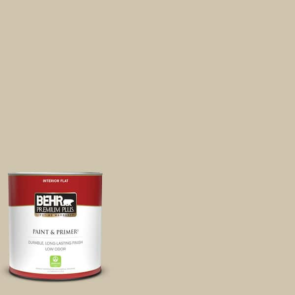 BEHR PREMIUM PLUS 1 qt. Home Decorators Collection #HDC-NT-18 Yuma Sand Flat Low Odor Interior Paint & Primer