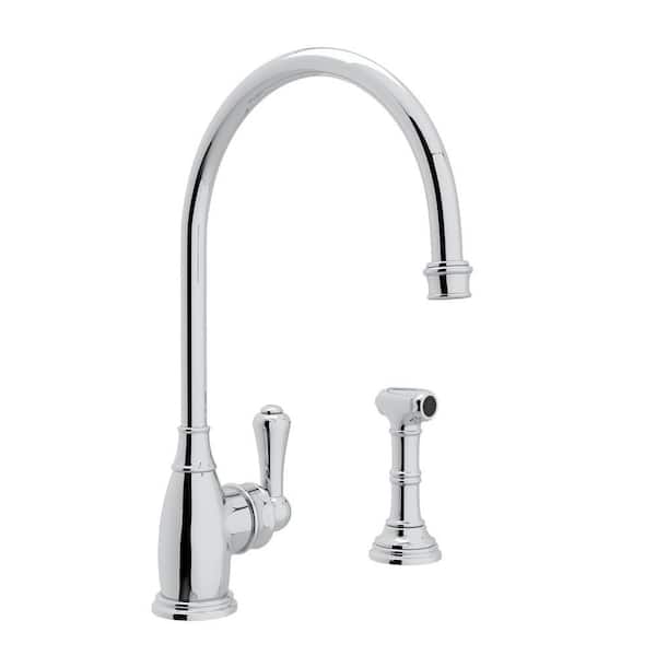 ROHL Georgian Era Single Handle Standard Kitchen Faucet in Polished Chrome