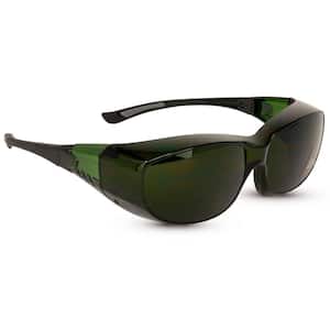 PrimeX, Green IR5 Welding Safety Glasses, Anti-Fog-Scratch Wrap Around Lenses, (3-Pairs)