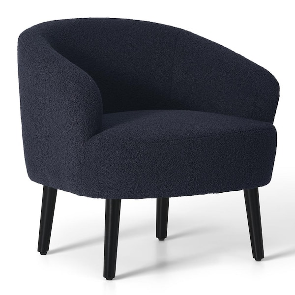 WESTINFURNITURE Bayville 29 in. Mid-Century Modern Barrel Club Chair in Navy Blue