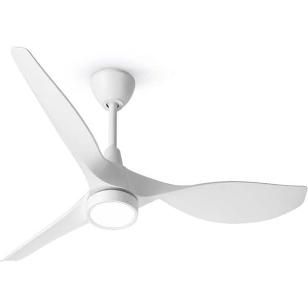 52 in. Indoor White Ceiling Fan with LED Light and Remote Modern Ceiling Fan with Reversible DC Motor Color Changing