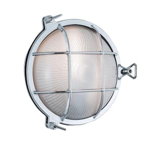 Mariner 1-Light Small Chrome Outdoor Wall Lantern Sconce