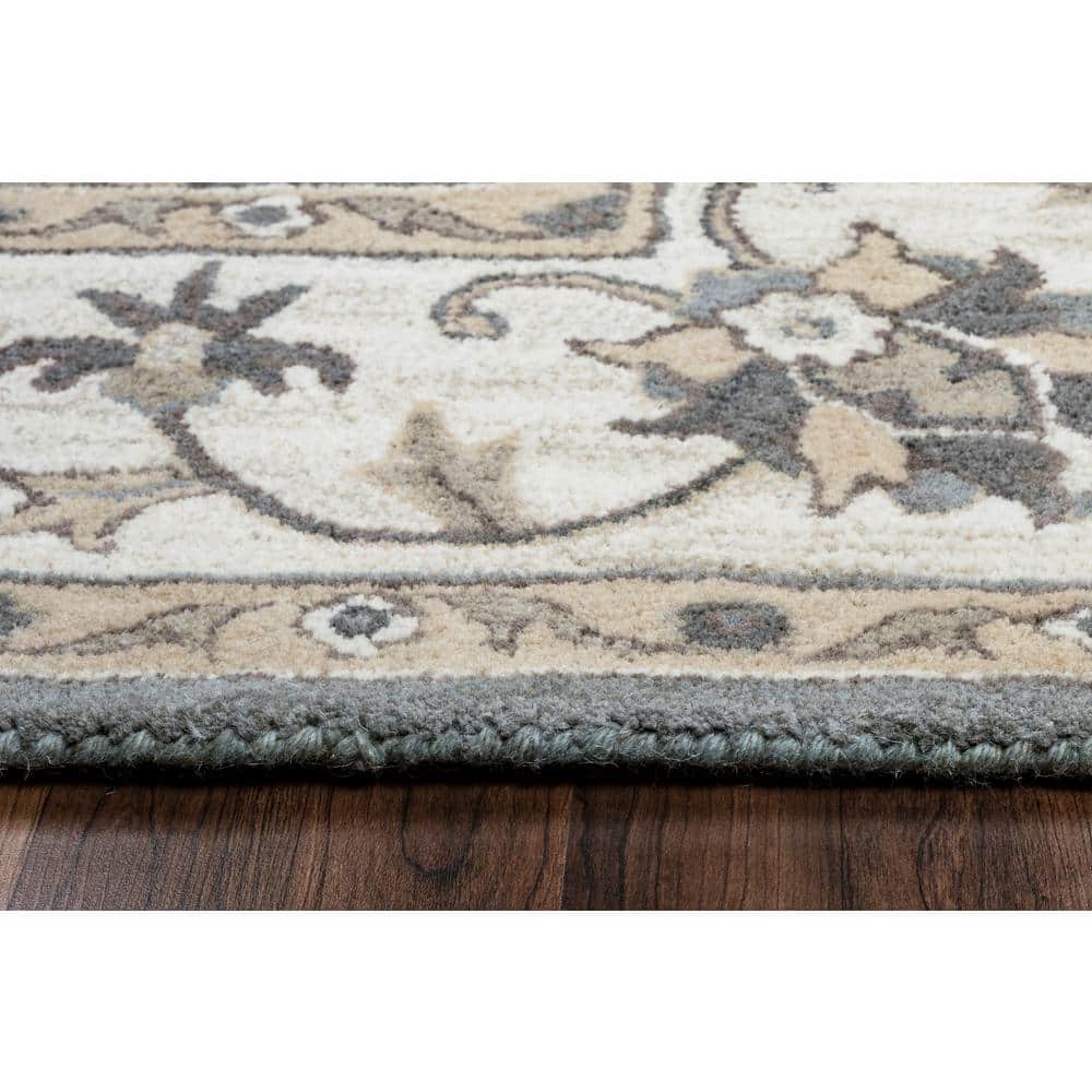 Liberty Grey Hand-Tufted Wool Rectangular Rug 5' x 8'