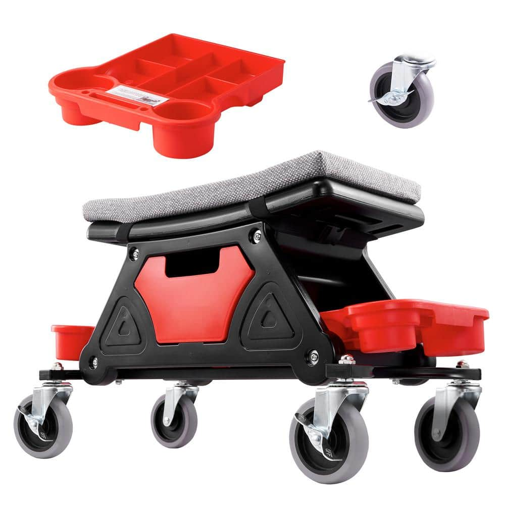 SKYSHALO Mechanics Stool 300 lbs. Capacity Rolling Creeper Seat with 4 ...