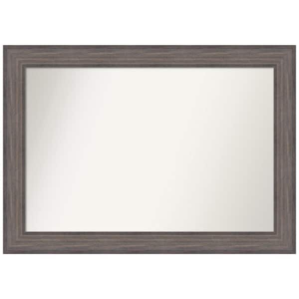 Amanti Art Medium Rectangle Distressed Brown Modern Mirror (27.25 in. H x 38.25 in. W)