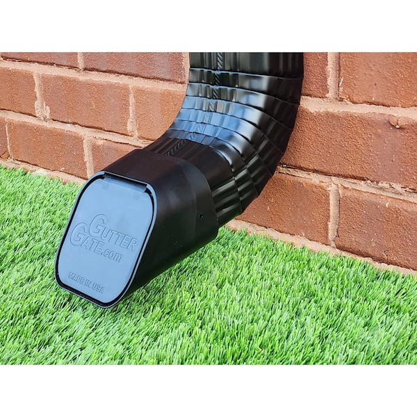 Guttergate Type A 3 In X 4 In Black Plastic Downspout Extension