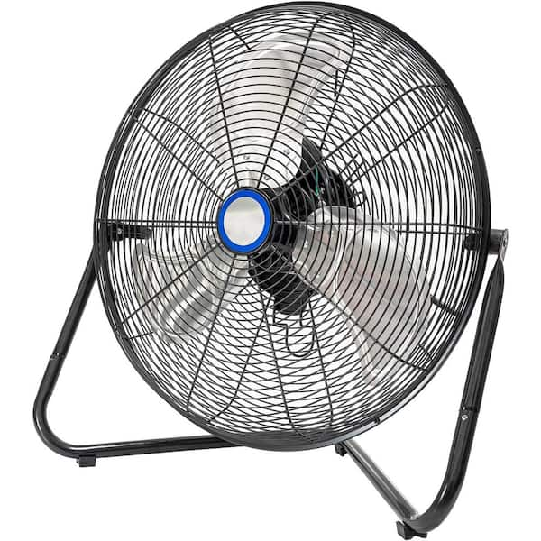 18 in. 3-Speed High Velocity Heavy Duty Metal Industrial Floor Fans Oscillating Quiet for Outdoor/Indoor, Black